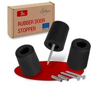 LouMaxx Rubber Screw-On Floor Door Stopper - in Black (Black, Ø40 mm x 50 mm)
