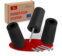LouMaxx Rubber Screw-On Floor Door Stopper - in Black (Black, Ø40 mm x 75 mm)