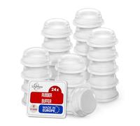 LouMaxx Rubber Stamp | Pack of 24 Transparent Diameter 11 mm - Extra Strong Adhesive Feet - Premium Transparent Anti-Slip, Scratches, Noise and Vibrations
