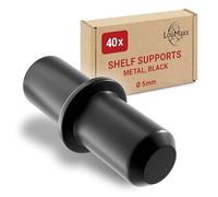 LouMaxx Shelf Support 5 mm Pack of 40 in Black - Shelf Holder - Shelf Pins 5 mm - Shelf Supports for Shelves - Shelf Support Made of Solid Steel