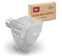 LouMaxx Shelf Support 5 mm Plastic Transparent with Steel Pin, Pack of 50 - Shelf Holder - Shelf Support - Shelf Pins - Shelf Arch Support - Made of Solid Steel