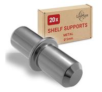 LouMaxx Shelf Supports 5mm, Pack of 20 with Ring for Bore - Shelf Insert Holder - Compartment Shelf Support - Board Holder - Shelf Board Holder - Shelf Support 5 mm made of solid steel, nickel-plated