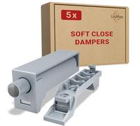 LouMaxx Soft Close Dampers Set of 5, Furniture Door Dampers Hinge Assembly,Door Damper Soft Close, Cupboard Door Soft Closers, Door Damper Cabinet for Retrofitting and for Soft and Quiet Closing