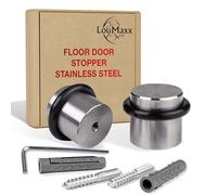 LouMaxx Stainless Steel Screw On Door Stoppers for Solid Doors - Set of 2 Floor Stoppers