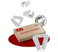 LouMaxx Window Clip - Set of 4 - White Plastic Door Stopper
