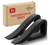 LouMaxx Window Stopper for Airing - Door Wedge - The Allrounder in Window Wedges and Door Stopper Floor - Window Stopper Rubber - Pack of 2 in Black