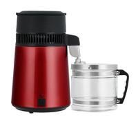 Loumernhant 4L Distilled Water Maker with 750W Power, Durable Stainless Steel Interior, Perfect Efficient Water Distiller for Home Use.Safe & Pure Water Purifier.Red Glass.