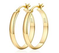 LOUMILEO 4mm Wide Large Gold Hoop Earrings for Women Lightweight 14K Gold Plated Hoop Earrings Hypoallergenic Big Thin Hoops Earring for Women 30/40/50/60/70mm
