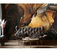 Lounge Abstract WALLPAPER MURAL 3.12x2.19 m bronze brown marble decoration