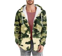 Lounge Button Hoods for Mens Fall Winter Long Sleeve Graphic Camo Pleated Hooded Army Fatigue Jacket Hood Coats Mens 2025 Soft Comfy Clothes Country Concert S