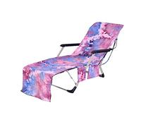 Lounge Chair Beach Towel Tie Dye Beach Chair Cover Towel Bag Foldable With Side Pockets for Pool Sun Lounger Hotel Garde