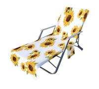 Lounge Chair Cover - 210 x 75cm Microfiber Quick Dry Absorbent,Pool Chair Towel with Side Pockets - for Outdoor Patio Garden Hotel Lawn Countyard Balcony Beach Vacation Sunbathing