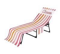 Lounge Chair Towel, Classic Striped Chess Cover | Soft and Patio with Hand Towel with Side Pockets, Striped Sunbath Chair Cover for Travel