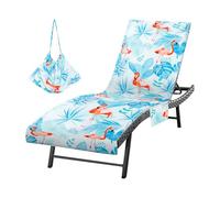 Lounge Chair Towel Cover 83inch Absorbent Microfiber Beach Chair Covers with Side Pockets Dry for Pool Sunbathing Summer(1,Type B shipped according to the picture)