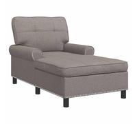 Lounge Lounger with Cushion Taupe Fabric 91 x 157 x 91 cm Padded with Armrest and Backrest Ergonomic for Living Room Bedroom Office Relax Reading Sleep