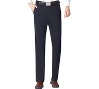 Lounge Pants Mens, Mens Casual Long Pants Wrinkle Non Ironing Dress Pants Plus Fleece Thickened Suit Pants (Navy, XXXL-36)