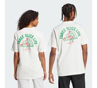adidas Men's Three Slice Life, Pizza Back Graphic Tee, Short Sleeve, Off White, L