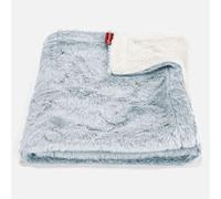 Lounge Pug - Faux Rabbit FUR - Sherpa THROW/BLANKET - DUSTY BLUE