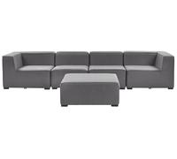 Beliani Garden Sofa With Ottoman 4 Seater Arezzo Modular Grey
