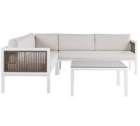 Lounge Set BORELLO Aluminium Beige Left Hand 4 Seater