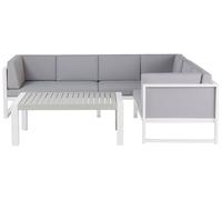 Lounge Set CASTELLA Aluminium Grey Left Hand 6 Seater