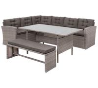 Lounge Set Dining Set 8 Seater Glass Grey VITERBO