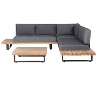 Lounge Set MYKONOS FSC® Certified Acacia Wood Dark Grey Reversible 5 Seater