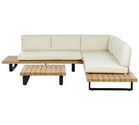 Lounge Set MYKONOS FSC® Certified Acacia Wood Off-White Reversible 5 Seater