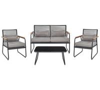 Beliani Garden Lounge Set With Table 4 Seater Pomonte Metal Black