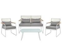 Garden Lounge Set with Table 4 Seater POMONTE Metal White