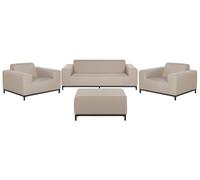 Garden Lounge Set with Table 5 Seater ROVIGO Beige