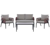 Lounge Set SCIACCA Aluminium Grey 4 Seater