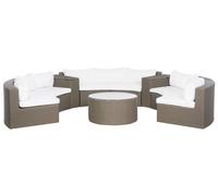 Garden Lounge Set with Table 9 Seater SEVERO Brown PE Rattan