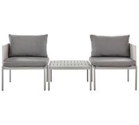 Lounge Set TERRACINA Aluminium Light Grey Reversible 2 Seater