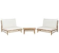 Garden Lounge Set with Table 2 Seater TODI Bamboo Off-White