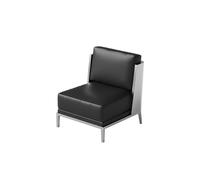 Lounge Set with Accent Chair and Modular Sofa, Brushed Stainless Steel and Metallic Side Table for Coffee Shops and Bars, Minimalist Bistro Furniture