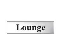 Lounge Sign - Self-Adhesive PVC - Chrome Effect - 200mm x 50mm