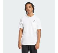 adidas Men's Lounge Slides Graphic Pocket T-Shirt, White, XXL