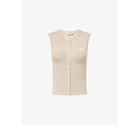 Lounge Underwear Womens Lounge Underwear Button-Down Ribbed Knitted Vest Top Beige Marl XS