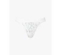 Lounge Underwear Womens Lounge Underwear Delilah G-String Chiffon-Lace Thong White Floral S