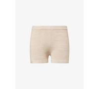 Lounge Underwear Womens Lounge Underwear Logo-Embroidered Ribbed Stretch-Knit Shorts Beige Marl XS