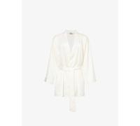 Lounge Underwear Womens Pearl Logo-embroidered V-neck Satin Dressing Gown M/l