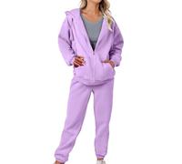 Lounge wear Women Cotton Tracksuit Womens Full Set Activewear Co Ords Sets Lounge Wear Sets Long Sleeve Full Zip Hoodies with Pockets and Hoodies and Joggers Set for Women UK