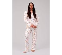 Loungeable Autumn Pumpkin Super Soft Long Sleeve Button Through Pyjama Set Multi
