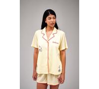 Loungeable Belissmo Short Sleeve And Short Pj Set In Yellow Yellow