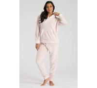 Loungeable Cable Cut Luxury Fleece Hooded Ears Twosie In Pink Pink