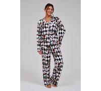 Loungeable Christmas Argyle Ls Button Down Traditional Pyjama Set Multi