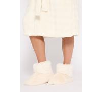 Loungeable Faux Fur Slipper Boots In Cream Cream