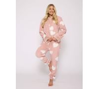 Loungeable Jaquard Heart All In One In Pink Pink XL