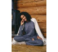 Loungeable Marl Brushed Rib Long Sleeve Top And Trouser Set In Grey Grey